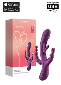 Vibromasseur triple stimulation, vibration en clitoris, pénétration anale et vaginale - Sophie Libertine Vannes