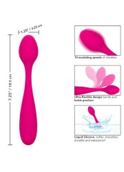 Vue complète du vibromasseur rose Bliss Bendie G au design élégant et flexible.
