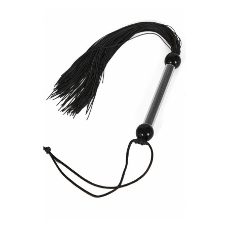 Martinet lanières latex Soft rubber cat noir - L 36 cm