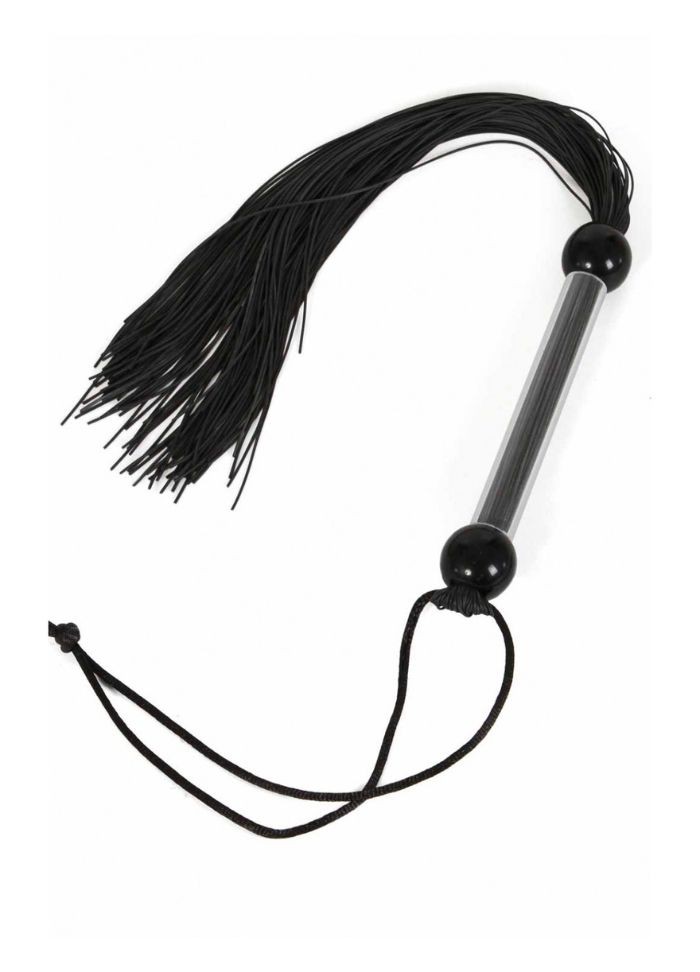 Martinet lanières latex Soft rubber cat noir - L 36 cm