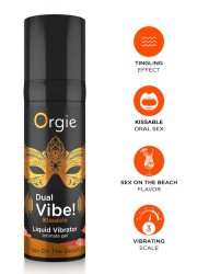 Gel d’excitation avec une stimulation accrue Orgie Dual Vibe Sex on the Beach – design tropical et élégant.