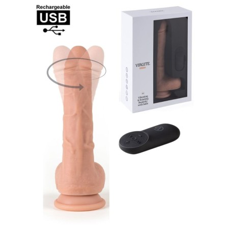 Gode ventouse en silicone liquide avec une texture douce et réaliste avec rotation