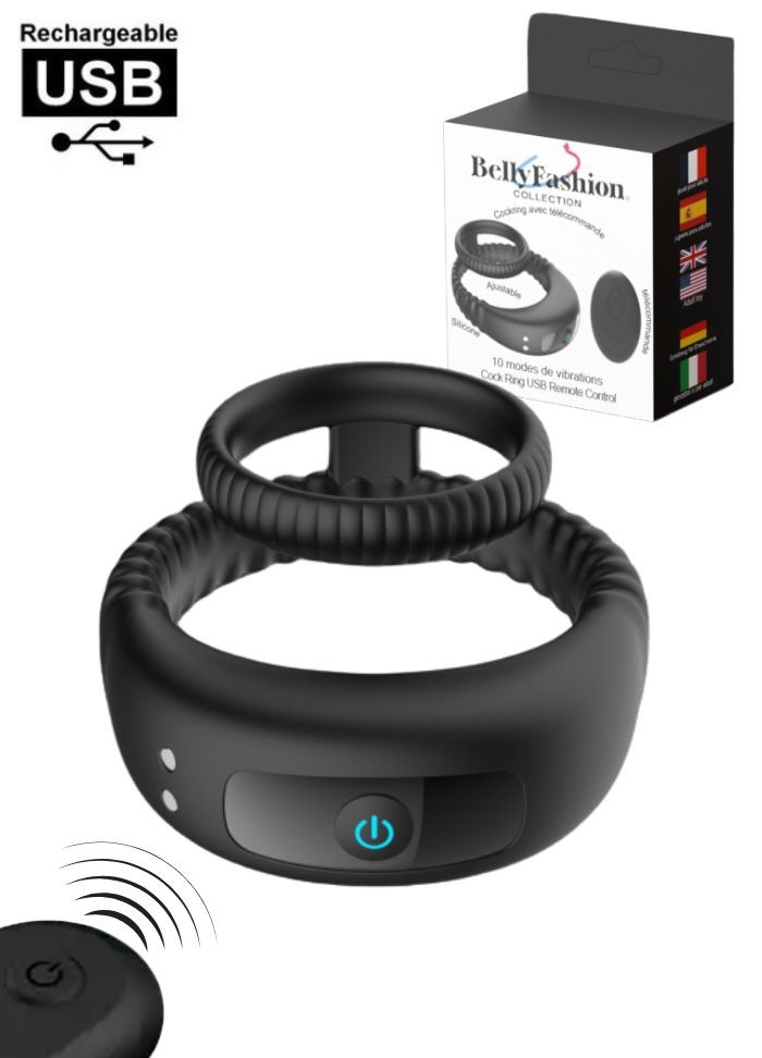 Cockring masculin avec vibrant et rechargeable avec télécommande a courte distance