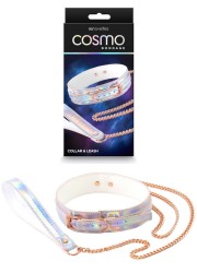 Collier et laisse en vynil couleur arc en ciel en vente chez Sophie Libertine Vannes