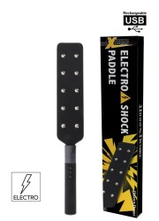 Paddle en simili noir avec petites billes métal pour décharge électrique en vente chez Sophie Libertine