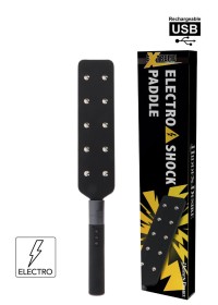 Paddle en simili noir avec petites billes métal pour décharge électrique en vente chez Sophie Libertine