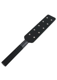 Détail du manche antidérapant et du bouton ON/OFF d’électrostimulation