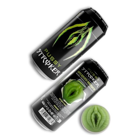 Masturbateur masculin en forme de vagin vert dans une canette monster