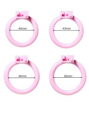 Cage de chasteté en PVC avec 4 anneaux de différentes tailles pour trouver celui qui vous conviendra le mieux