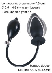 Plug gonflable en silicone qui va jusqu’à 9 cm de diamètre une fois gonflé