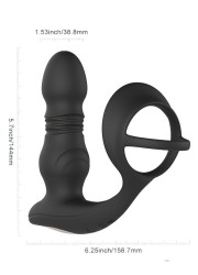 Plug CYRUS silicone premium -Forme ergonomique confortable avec va et vient et cockring