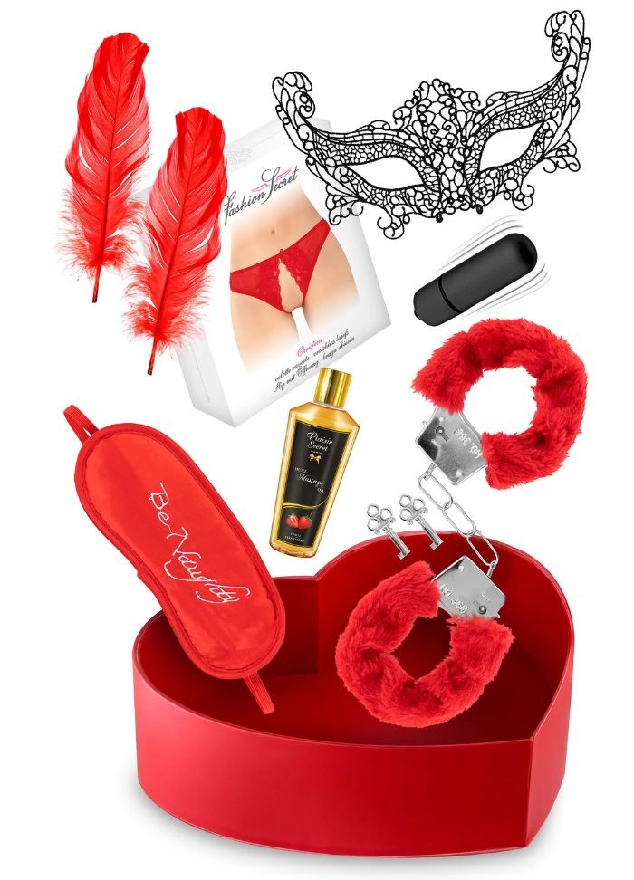 joli coffret coeur rouge avec sextoy couple pour la Saint Valentin-sophielibertine