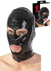 Cagoule mixte en latex noir pour femme ou homme - Sophie Libertine Vannes