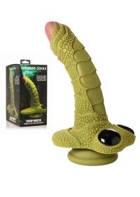 Gode ventouse original avec une forme de monstre vert avec des écailles - Sophie Libertine Vannes