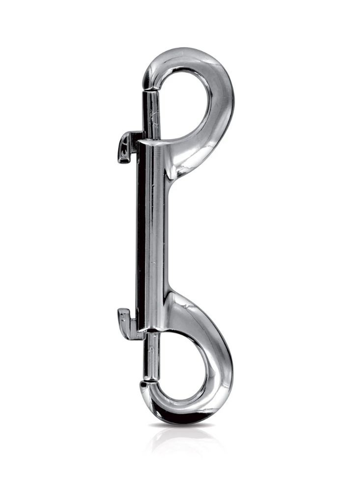 Double mousqueton en métal pour attacher des menottes en vente chez Sophie Libertine Vannes