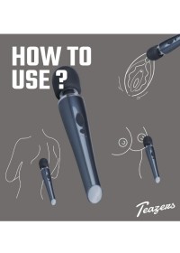 Vibromasseur noir à vibrations intenses - Baguette vibrante stimulation externe