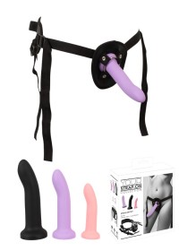 Harnais de pegging complet avec trois godes pénétrants - Sophie Libertine Vannes