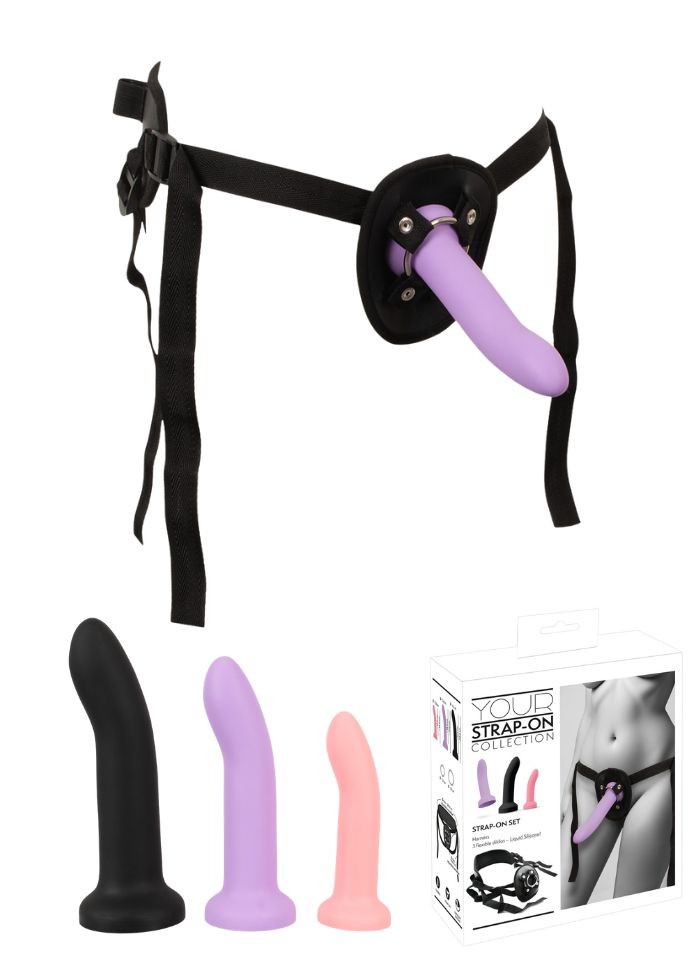 Harnais de pegging complet avec trois godes pénétrants - Sophie Libertine Vannes