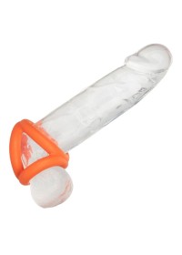 Anneau pénien orange souple et flexible pour maintenir l'érection de la verge - Sophie Libertine