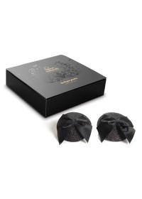 Nippies décoration pour seins - forme ronde avec un nœud en ruban de satin - Sophie Libertine Vannes