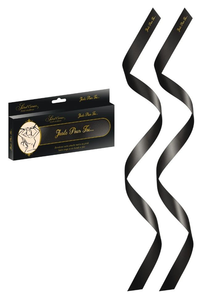 Ruban en satin noir pour attache poignets et chevilles - Sophie Libertine Vannes