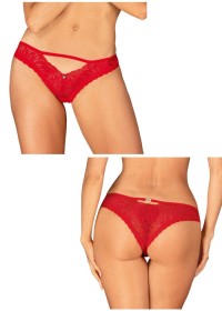 Lingerie chic et sexy pour femme - Tanga sexy en dentelle rouge - Sophie Libertine