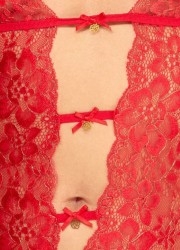 Décolleté plongeant rehaussé de noeud ruban du body féminin