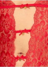 Décolleté plongeant rehaussé de noeud ruban du body féminin