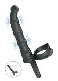 Perles anales pénétrante pour couple avec anneaux de maintien à mettre sous le pénis