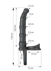 Sextoy pour couple, perles anales vibrantes pour double pénétration avec cockring de maintien