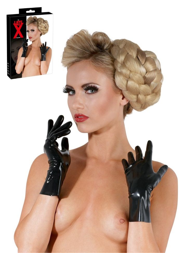 Paire de gants en latex noir - Marque LateX en vente chez Sophie Libertine Vannes