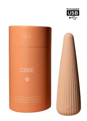 Vibromasseur féminin Cime, design élégant en silicone souple de couleur nude