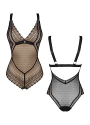 Lingerie sexy pour femme Body estiqua en tulle transparent et dentelle - Sophie Libertine Vannes