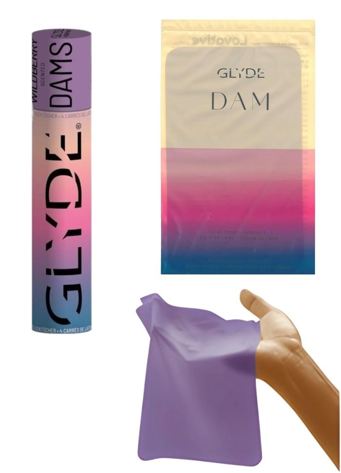 Glyde Dams cassis - Préservatifs pour le sexe oral sans risque de transmission de maladie sexuelle