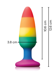 Plug anal coloré - fabriqué en silicone doux au coloris du drapeau de la marche des fiertés