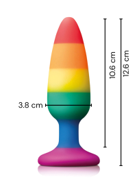 Plug anal coloré - fabriqué en silicone doux au coloris du drapeau de la marche des fiertés