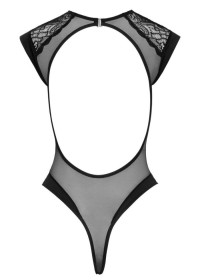 Body pour femme en tulle et dentelle noir avec jeu de transparence - Lingerie sexy à Vannes