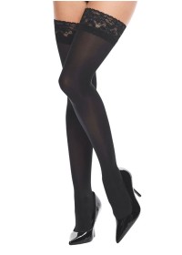 Paire de bas noir opaque en voile épais non transparent pour couvrir les jambes