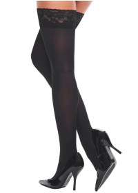 Paire de bas noir opaque en voile foncé - Bas qui cache les jambes pour les travesties - Sophie Libertine Vannes