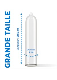 Préservatif king size en taille 60 pour les pénis plus grand que le standard de grande surface