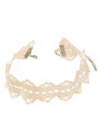 Collier ras de cou brodé et fin en dentelle blanche - Sophie Libertine Vannes