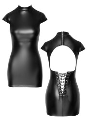 Robe courte sexy pour femme en wetlook noir de la marque Noir HandMade Sophie Libertine Vannes