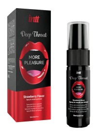 spray deep trhoat pour fellation et gorge profonde à la fraise de la marque intt