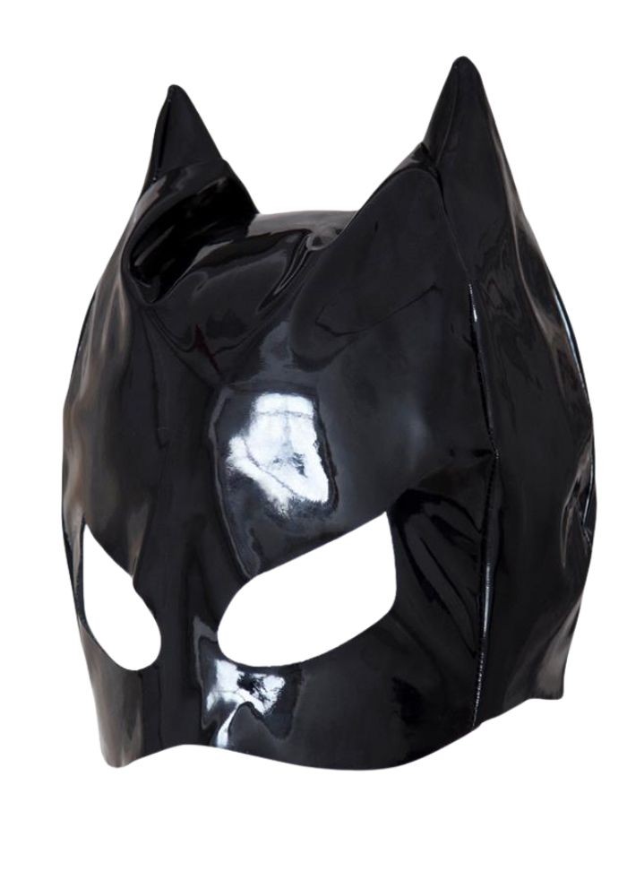 Masque Catwoman noir en vinyle chez Sophie Libertine Vannes