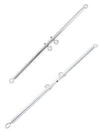 Barre d'écartement réglable de 60 à 90 cm compatibles avec des menottes pour poignets et chevilles.