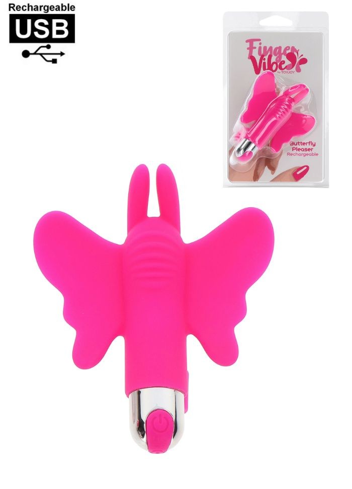 Doigt vibrant en forme de papillon rose - Sophie Libertine Lorient