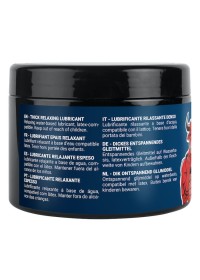 Pot de lubrifiant FF Hybrid Relax 500 ml de Fuck & Fist vu de côté, proposé par Sophie Libertine, votre loveshop breton.