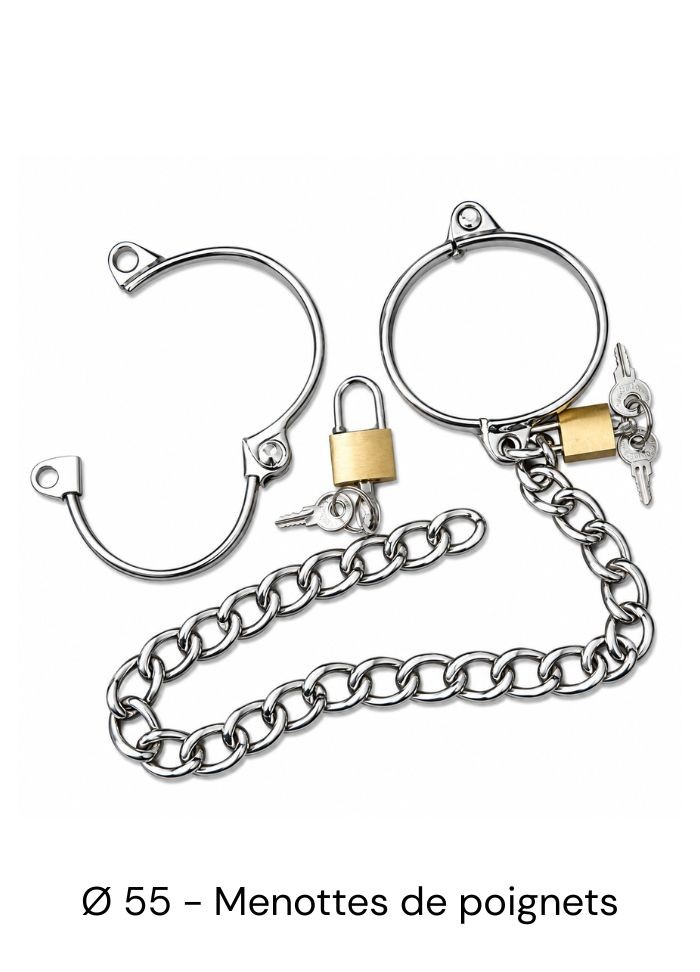 Menottes en metal pour jeux bdsm - taille femme menottes avec cadenas - Sophie Libertine Morbihan